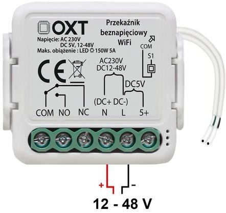 Moduł OXT mini przekaźnik beznapięciowy AC 230V DC 5V 12-48V WiFi TUYA Moduł OXT mini przekaźnik beznapięciowy AC 230V DC 5V 12-48V WiFi TUYA