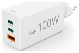 Hama Mini 100W GaN PD/QC 2x USB-C, 1x USB-A biała