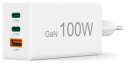 Hama Mini 100W GaN PD/QC 2x USB-C, 1x USB-A biała