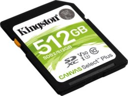 Kingston SDXC Canvas Select Plus 512GB 100R Class 10 UHS-I