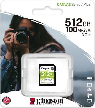 Kingston SDXC Canvas Select Plus 512GB 100R Class 10 UHS-I Kingston SDXC Canvas Select Plus 512GB 100R Class 10 UHS-I