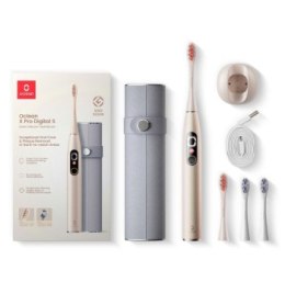 Szczoteczki - Zestaw szczoteczek sonicznych Oclean X Pro Digital Set (złoty) Oclean