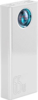 Baseus Amblight 30000mAh 4xUSB USB-C 65W biały
