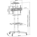 Uchwyt - Techly 105643 Mobilny stojak do telewizora LED/LCD/PDP, 37-70'', 50kg, regulowany, półka AV