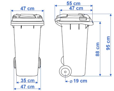Pojemnik na odpady 120L kosz śmietnik brązowy Pojemnik na odpady 120L kosz śmietnik brązowy