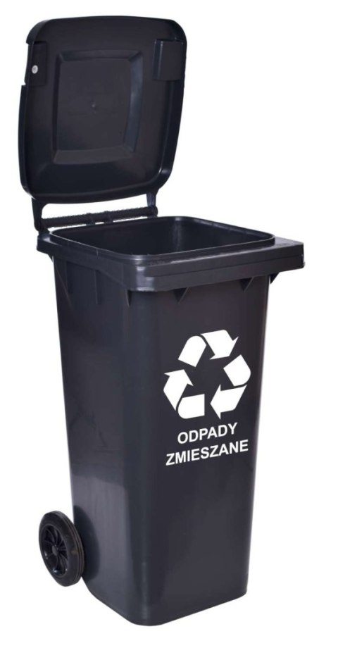 Pojemnik na odpady 120L kosz śmietnik czarny Pojemnik na odpady 120L kosz śmietnik czarny