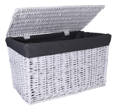 Kufer wiklinowy 66x40x40 cm - 105L - biało-szary Kufer wiklinowy 66x40x40 cm - 105L - biało-szary