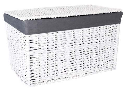 Kufer wiklinowy 66x40x40 cm - 105L - biało-szary Kufer wiklinowy 66x40x40 cm - 105L - biało-szary