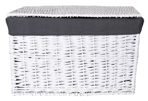 Kufer wiklinowy 66x40x40 cm - 105L - biało-szary Kufer wiklinowy 66x40x40 cm - 105L - biało-szary