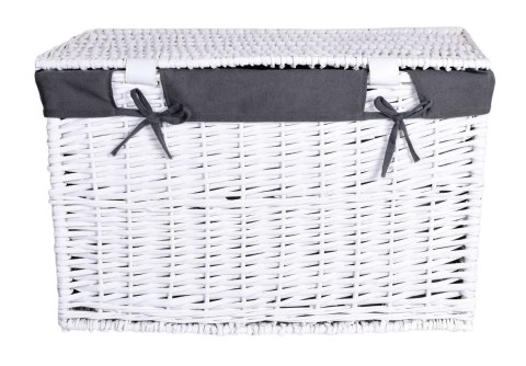 Kufer wiklinowy 66x40x40 cm - 105L - biało-szary Kufer wiklinowy 66x40x40 cm - 105L - biało-szary