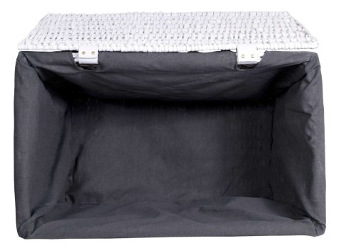 Kufer wiklinowy 76x46x46 cm - 160L - biało-szary Kufer wiklinowy 76x46x46 cm - 160L - biało-szary
