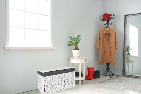 Kufer wiklinowy 76x46x46 cm - 160L - biało-szary Kufer wiklinowy 76x46x46 cm - 160L - biało-szary