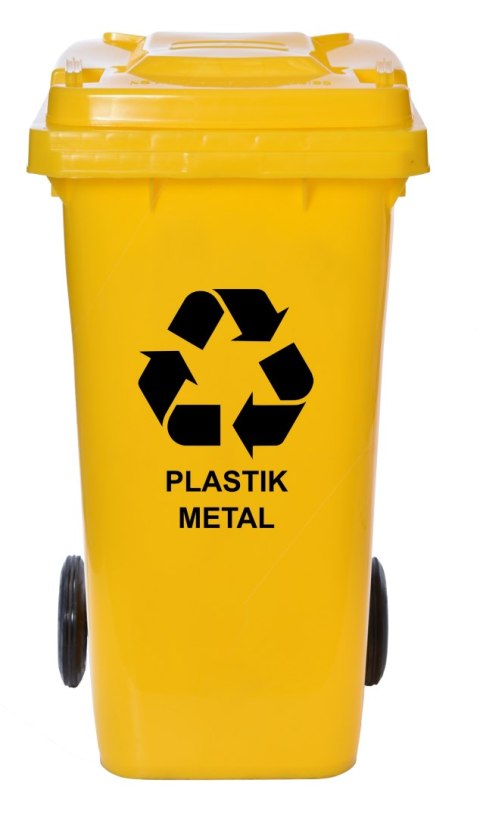 Pojemnik na odpady 120L kosz śmietnik żółty Pojemnik na odpady 120L kosz śmietnik żółty