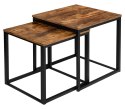 Stoliki kawowe loft PRAVEN RUSTIC postarzany dąb