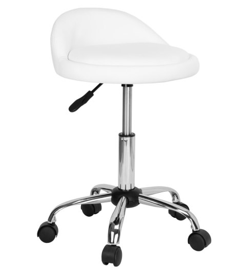 Taboret kosmetyczny fryzjerski LOMO biały Taboret kosmetyczny fryzjerski LOMO biały