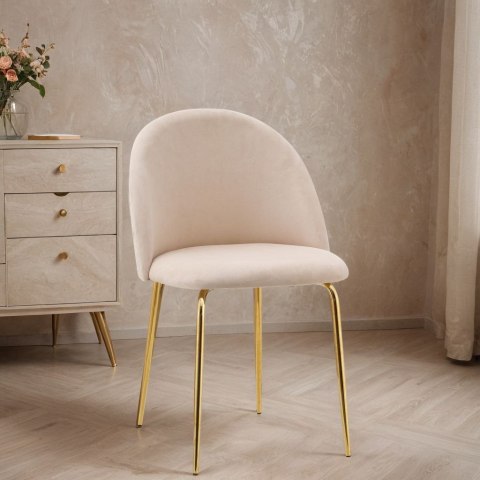 Krzesło welurowe Fargo Gold Velvet beżowe Krzesło welurowe Fargo Gold Velvet beżowe