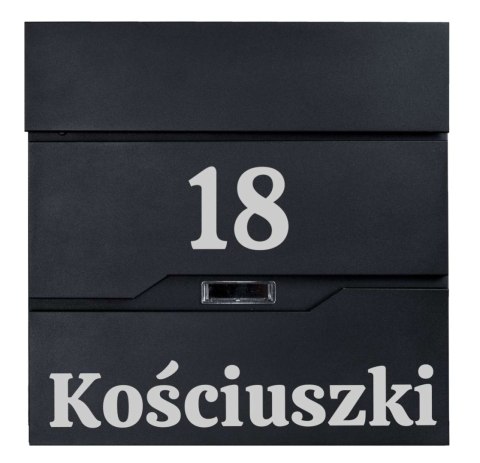 Skrzynka pocztowa na listy Vidar czarna z napisami Skrzynka pocztowa na listy Vidar czarna z napisami
