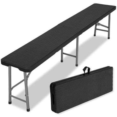 Ławka cateringowa składana w walizkę 180 cm RATTAN czarna Ławka cateringowa składana w walizkę 180 cm RATTAN czarna