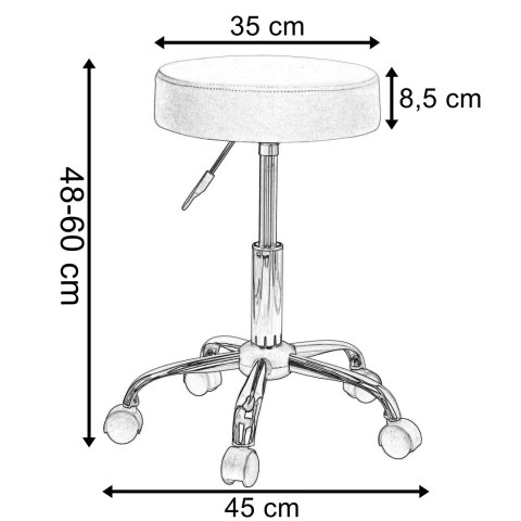 Taboret fryzjerski kosmetyczny TULSA biały Taboret fryzjerski kosmetyczny TULSA biały