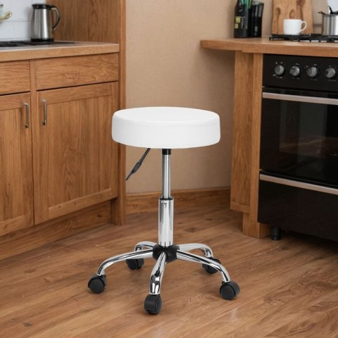 Taboret fryzjerski kosmetyczny TULSA biały Taboret fryzjerski kosmetyczny TULSA biały