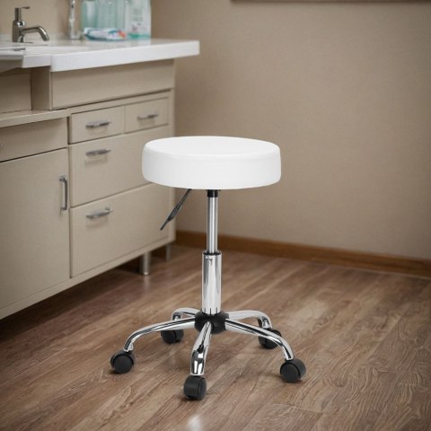 Taboret fryzjerski kosmetyczny TULSA biały Taboret fryzjerski kosmetyczny TULSA biały