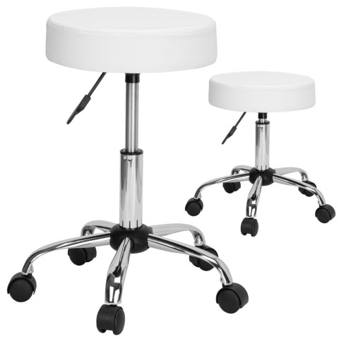 Taboret fryzjerski kosmetyczny TULSA biały Taboret fryzjerski kosmetyczny TULSA biały