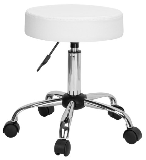 Taboret fryzjerski kosmetyczny TULSA biały Taboret fryzjerski kosmetyczny TULSA biały