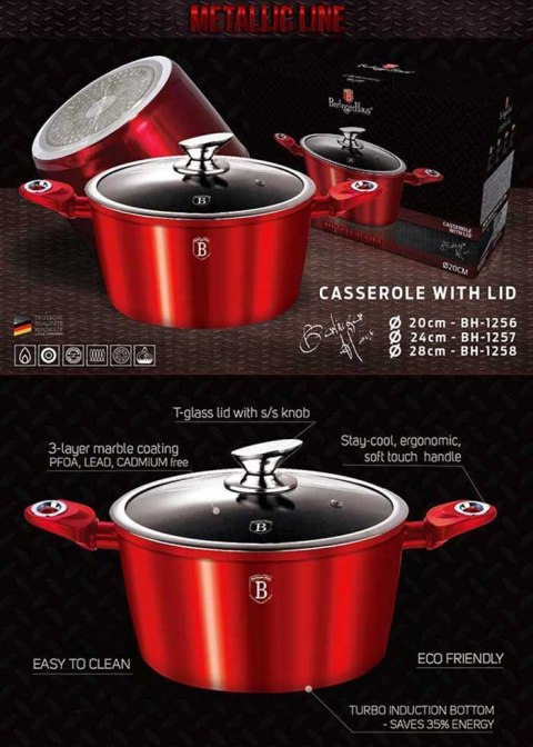 GARNEK GRANITOWY 28cm BERLINGER HAUS RED METALLIC LINE BH-1258 GARNEK GRANITOWY 28cm BERLINGER HAUS RED METALLIC LINE BH-1258