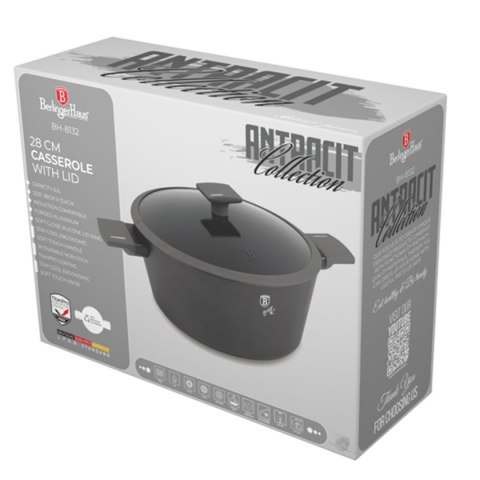GARNEK TYTANOWY Z POKRYWĄ 28cm BERLINGER HAUS BH-8132 ANTRACIT GARNEK TYTANOWY Z POKRYWĄ 28cm BERLINGER HAUS BH-8132 ANTRACIT