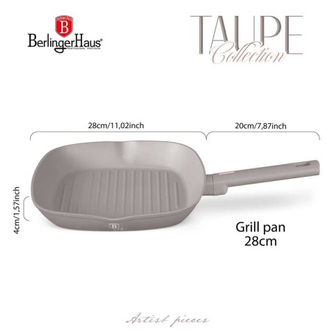 PATELNIA GRILLOWA TYTANOWA 28cm BERLINGER HAUS BH-8096 TAUPE PATELNIA GRILLOWA TYTANOWA 28cm BERLINGER HAUS BH-8096 TAUPE