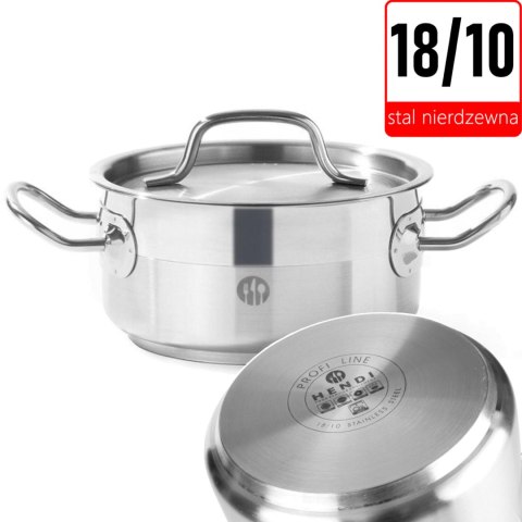 Garnek niski Profi Line z pokrywką 4,8 l śr. 240 x 105 h - Hendi 830406 Garnek niski Profi Line z pokrywką 4,8 l śr. 240 x 105 h - Hendi 830406