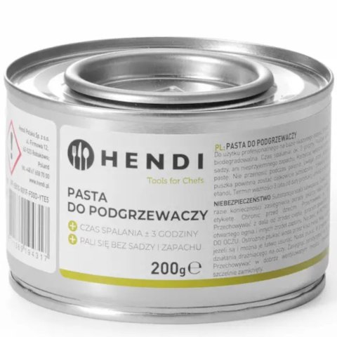 Pasta do podgrzewaczy potraw - etanol puszka 48 x 200g - Hendi 194546 Pasta do podgrzewaczy potraw - etanol puszka 48 x 200g - Hendi 194546