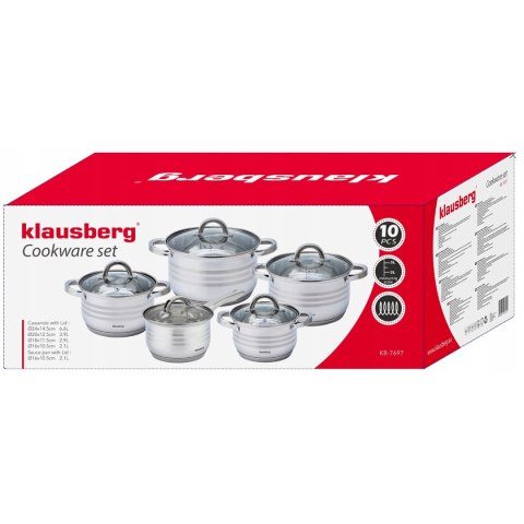 ZESTAW GARNKÓW 10 ELEMENTÓW KLAUSBERG KB-7697 ZESTAW GARNKÓW 10 ELEMENTÓW KLAUSBERG KB-7697