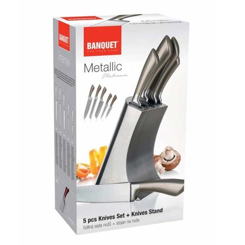 ZESTAW NOŻY KUCHENNYCH W STOJAKU BANQUET PLATINUM ZESTAW NOŻY KUCHENNYCH W STOJAKU BANQUET PLATINUM