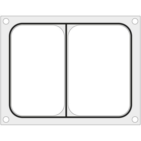 Matryca forma do zgrzewarek BOKAMA na tackę dwudzielną 227x178 mm - Hendi 805893 Matryca forma do zgrzewarek BOKAMA na tackę dwudzielną 227x178 mm - Hendi 805893