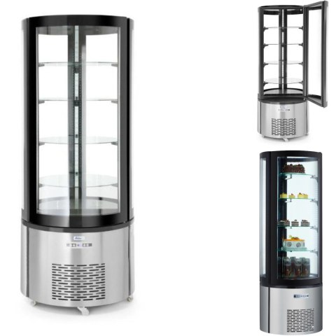Witryna chłodnicza cukiernicza okrągła 4 półki LED 360L Witryna chłodnicza cukiernicza okrągła 4 półki LED 360L