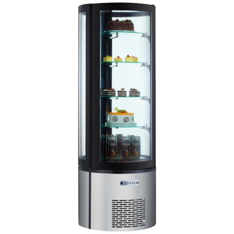 Witryna chłodnicza cukiernicza okrągła 4 półki LED 360L Witryna chłodnicza cukiernicza okrągła 4 półki LED 360L
