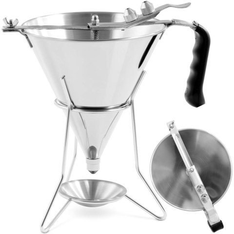 Dozownik lejek pistolet do sosów polew stalowy + stojak 3 dysze 1.8 l Dozownik lejek pistolet do sosów polew stalowy + stojak 3 dysze 1.8 l