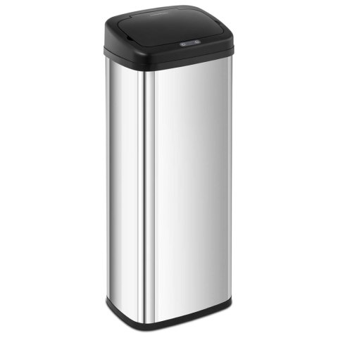 Kosz na śmieci automatyczny bezdotykowy z czujnikiem ruchu 30 cm 50 l SREBRNY Kosz na śmieci automatyczny bezdotykowy z czujnikiem ruchu 30 cm 50 l SREBRNY