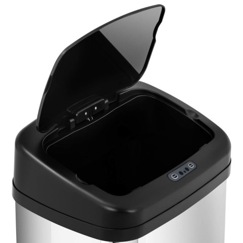 Kosz na śmieci automatyczny bezdotykowy z czujnikiem ruchu 30 cm 50 l SREBRNY Kosz na śmieci automatyczny bezdotykowy z czujnikiem ruchu 30 cm 50 l SREBRNY