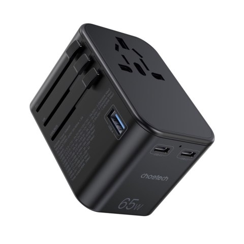 Szybka ładowarka podróżna wtyczka UE UK USA AUS 3xUSB 30-65W czarny Szybka ładowarka podróżna wtyczka UE UK USA AUS 3xUSB 30-65W czarny