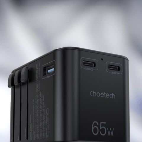 Szybka ładowarka podróżna wtyczka UE UK USA AUS 3xUSB 30-65W czarny Szybka ładowarka podróżna wtyczka UE UK USA AUS 3xUSB 30-65W czarny