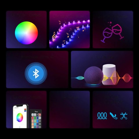 Taśma LED inteligentna wodoodporna RGB pilot zasilacz WiFi 5m Taśma LED inteligentna wodoodporna RGB pilot zasilacz WiFi 5m