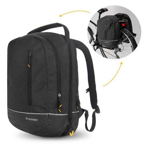 Torba rowerowa podwójna plecak 2w1 30l czarna Torba rowerowa podwójna plecak 2w1 30l czarna