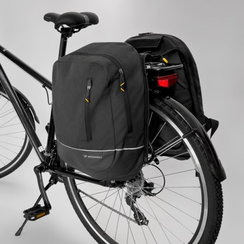 Torba rowerowa podwójna plecak 2w1 30l czarna Torba rowerowa podwójna plecak 2w1 30l czarna