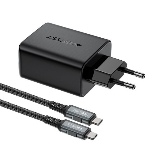 2w1 Ładowarka sieciowa z kablem USB-C + przejściówka adapter USB-C - HDMI 4K czarna 2w1 Ładowarka sieciowa z kablem USB-C + przejściówka adapter USB-C - HDMI 4K czarna