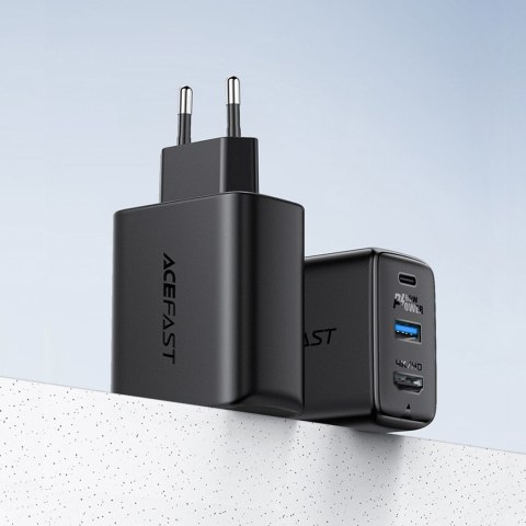 2w1 Ładowarka sieciowa z kablem USB-C + przejściówka adapter USB-C - HDMI 4K czarna 2w1 Ładowarka sieciowa z kablem USB-C + przejściówka adapter USB-C - HDMI 4K czarna
