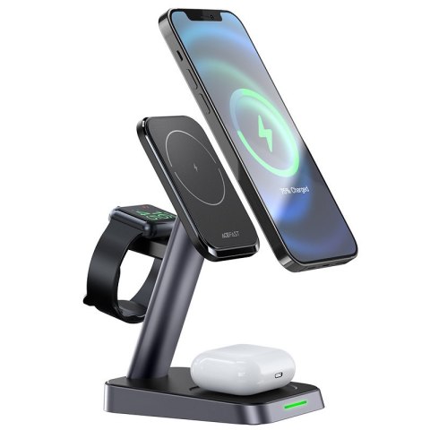 3w1 Ładowarka Qi 15W z uchwytem magnetycznym do iPhone Apple Watch i AirPods czarny 3w1 Ładowarka Qi 15W z uchwytem magnetycznym do iPhone Apple Watch i AirPods czarny