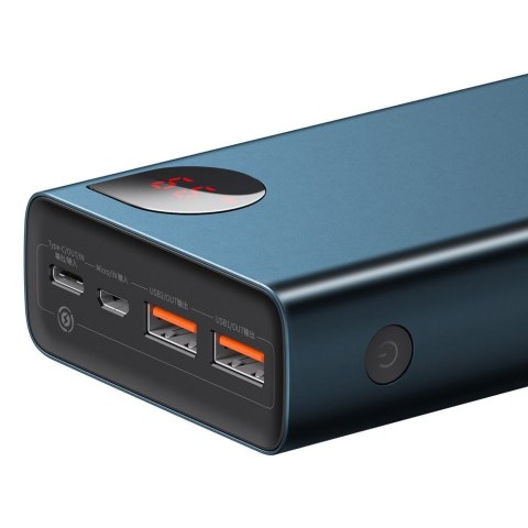 Adaman powerbank 2x USB 1x USB-C 1x microUSB 20000mAh 65W Quick Charge niebieski Adaman powerbank 2x USB 1x USB-C 1x microUSB 20000mAh 65W Quick Charge niebieski