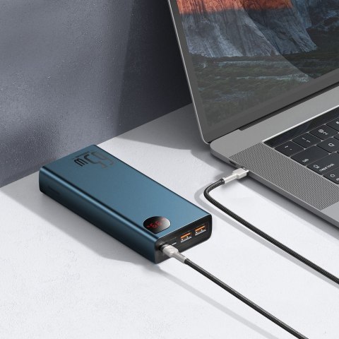 Adaman powerbank 2x USB 1x USB-C 1x microUSB 20000mAh 65W Quick Charge niebieski Adaman powerbank 2x USB 1x USB-C 1x microUSB 20000mAh 65W Quick Charge niebieski
